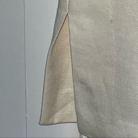 Classic Off White Linen Blend Skirt - Picture 4 of 6